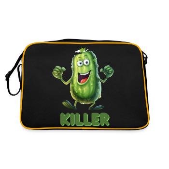 Grinning Gherkin - Retro Tasche - Schwarz/Gold - Hinten