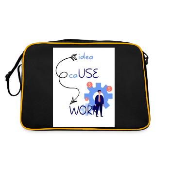 Idea cause work. An idea creates a work. - Retro Bag - black/gold - Back