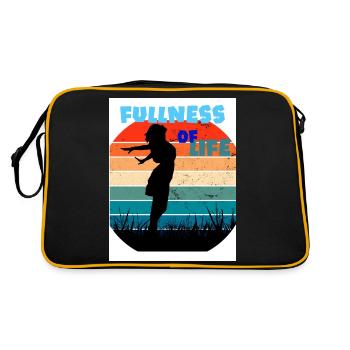 Fullness of life. Living life to the fullest. To live life to the fullest. - Retro Bag - black/gold - Back