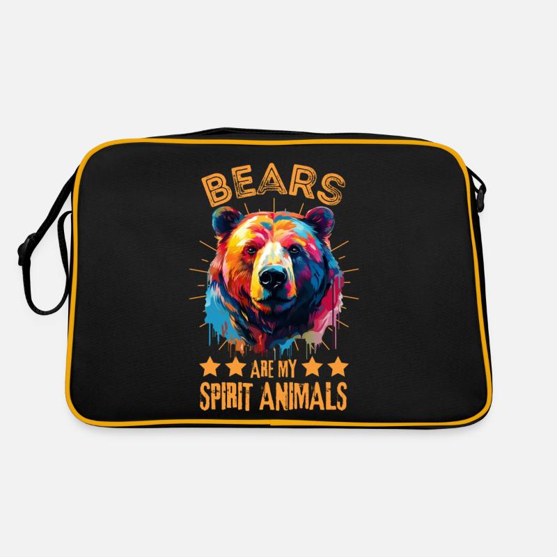 Bunter Bär Farbkleckse Farbspritzer Retro Tasche