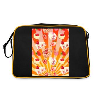 Dessert Sonnenaufgang - Retro Tasche - Schwarz/Gold - Hinten