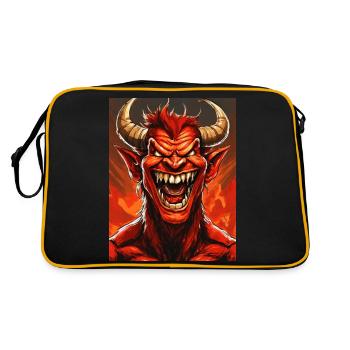 diable mal rire sourire monstre sombre horreur effrayant - Sac Retro - noir/or - Dos