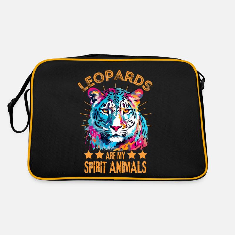 Éclaboussure de peinture colorée de léopard des neiges Sac Retro