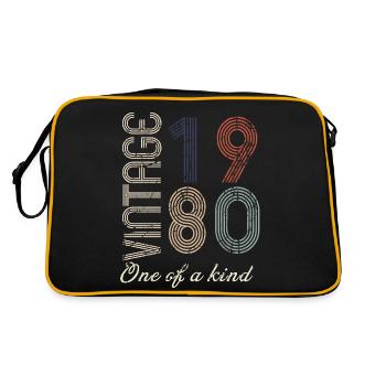 44th Birthday 1980 - Vintage Retro Gift Idea - Retro Bag - black/gold - Back