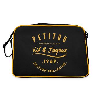 « Petitou 1969 » - Sac Retro - noir/or - Dos