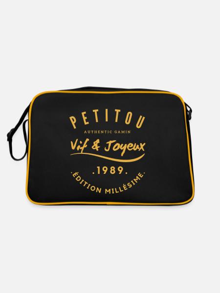 "Petitou 1989" - Retro Bag - black/gold - Back