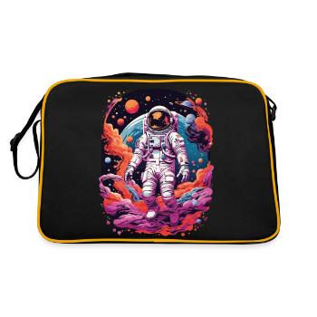Outer Space Splash Art Coloré Amusant Spaceman - Sac Retro - noir/or - Dos