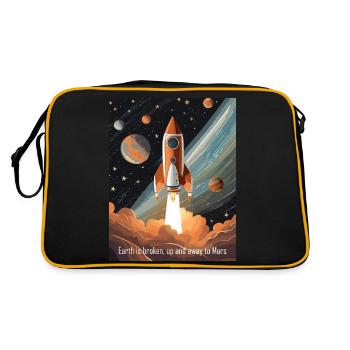 La Terre est brisée, allons sur Mars ! - Sac Retro - noir/or - Dos