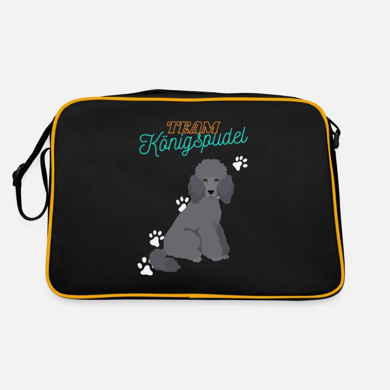 Caniche du roi de l’équipe - Sac Retro - noir/or