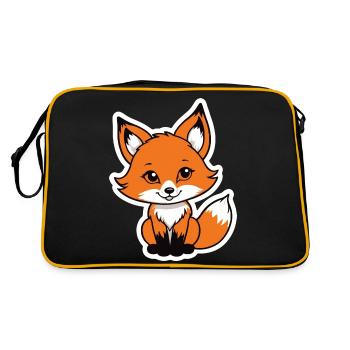 Fuchs Illustration - Retro Tasche - Schwarz/Gold - Hinten
