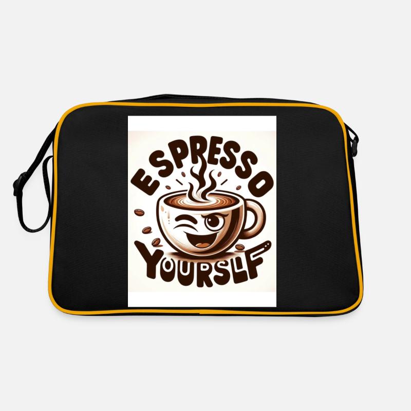 Espresso yourself - Retro Tasche - Schwarz/Gold