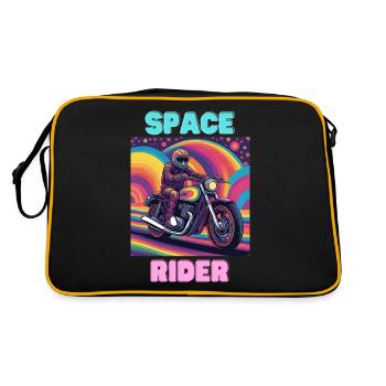 Space Rider - Retro Tasche - Schwarz/Gold - Hinten