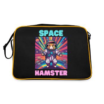 Space Hamster - Retro Tasche - Schwarz/Gold - Hinten