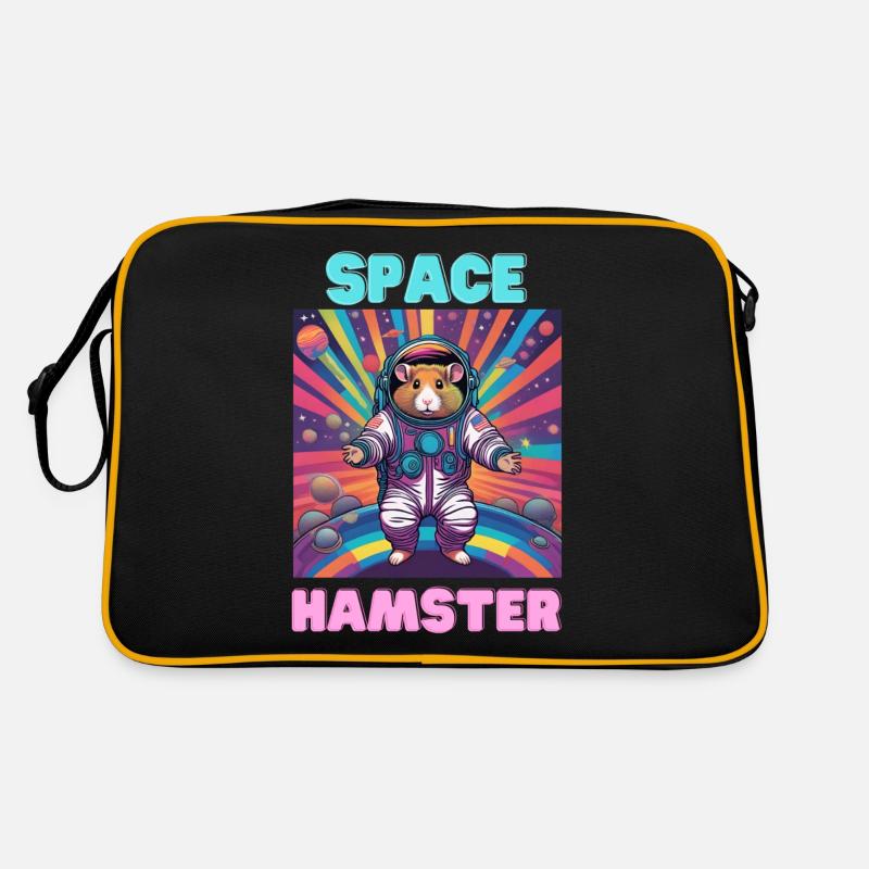 Space Hamster - Retro Tasche - Schwarz/Gold