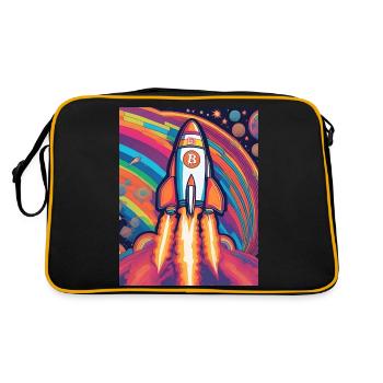 Bitcoin to the moon - Retro Bag - black/gold - Back
