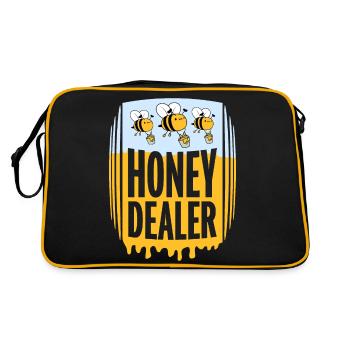 Honey Dealer Honey Merchant Cute Bees Beekeeper Quote - Retro Bag - black/gold - Back