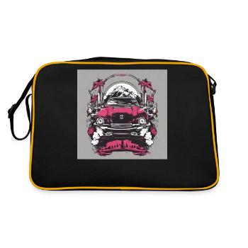 Pinkes Auto - Retro Tasche - Schwarz/Gold - Hinten