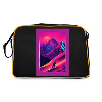 Berge - Retro Tasche - Schwarz/Gold - Hinten