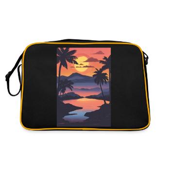 Sommer im Süden - Retro Tasche - Schwarz/Gold - Hinten