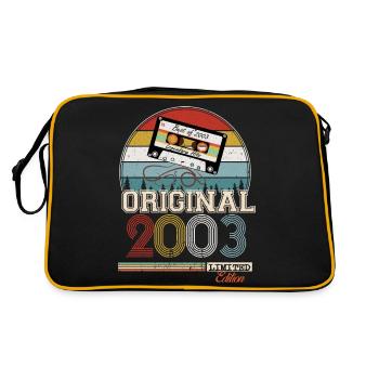 Datensatz 21 - Retro Tasche - Schwarz/Gold - Hinten
