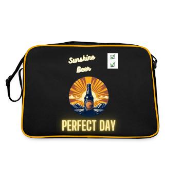 Sunshine: Check, Beer: Check = Perfect Day - Retro Bag - black/gold - Back