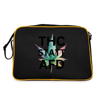 T-Shirt : THC au lieu d’AfD : Racisme, fumer de l’herbe, cannabis - Sac Retro - noir/or - Dos