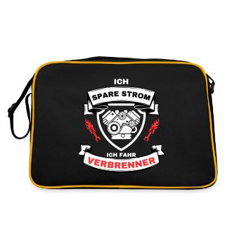 J’économise de l’électricité Je conduis Combustion Voiture T-shirt - Sac Retro - noir/or - Dos