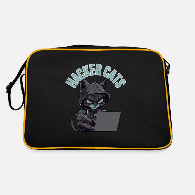 Hacker cats Retro Tasche
