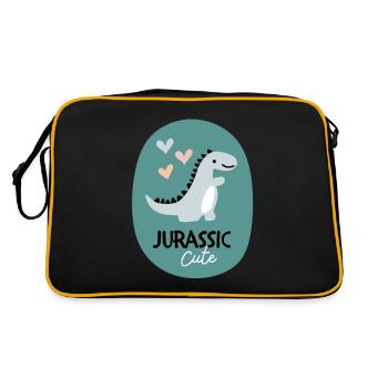 Cute dino - Retro Bag - black/gold - Back