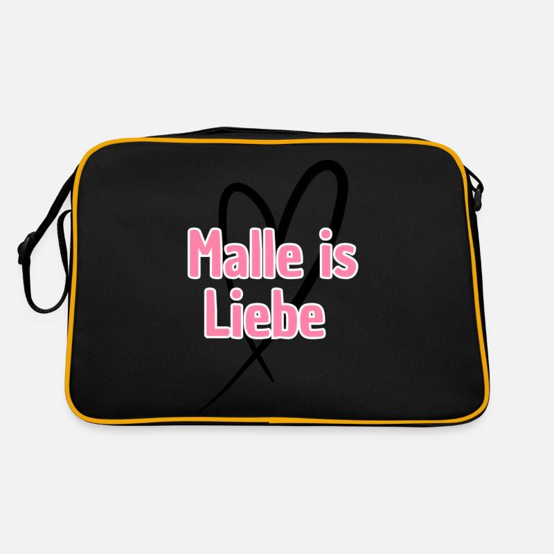 Malle ist Liebe Herz Retro Tasche