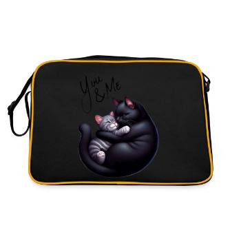 You and me chat noir et gris version gris - Sac Retro - noir/or - Dos