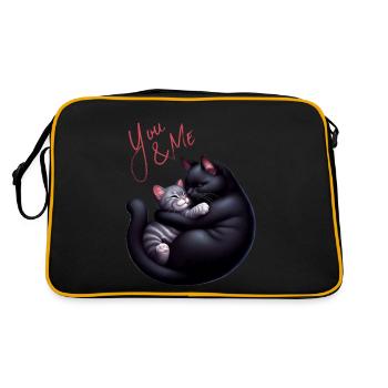 You and me chat noir et gris - Sac Retro - noir/or - Dos
