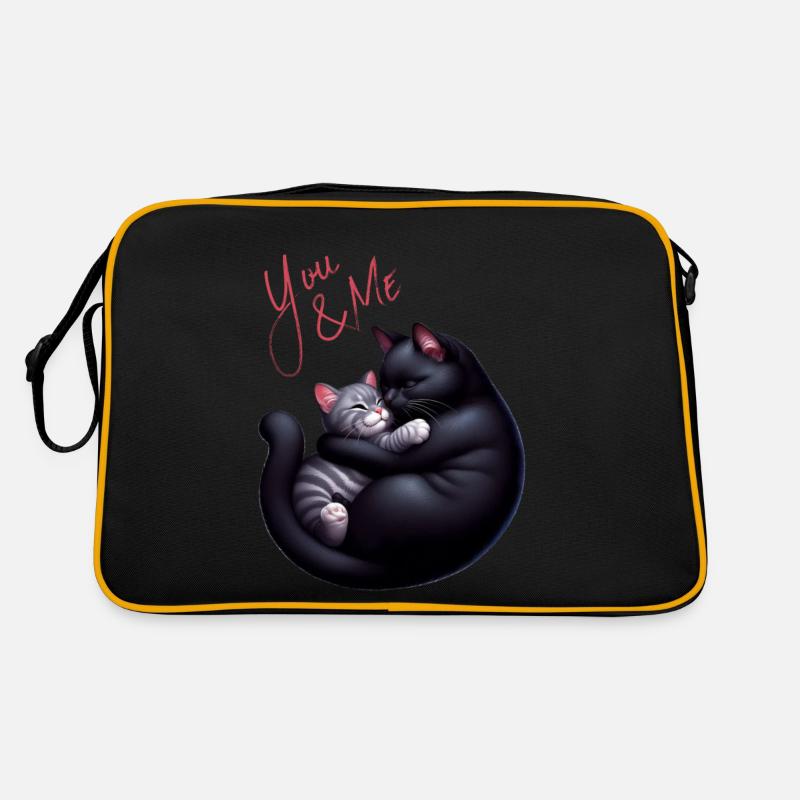 Du und ich, schwarz-grau chatten Retro Tasche