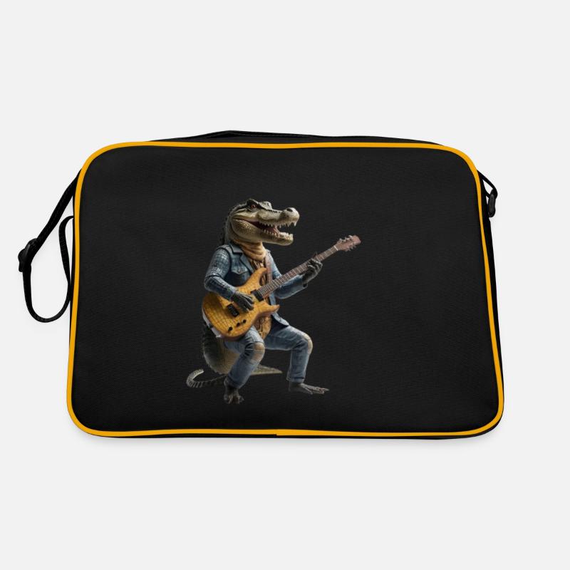 Crocodile Guitar - Retro Bag - black/gold