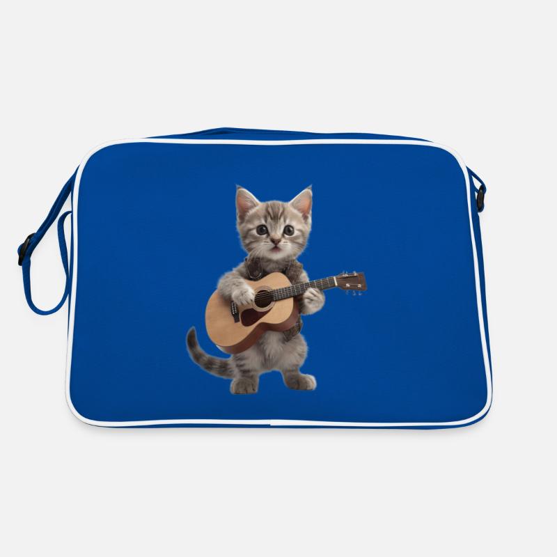 Cat Kitten Guitar Retro Bag