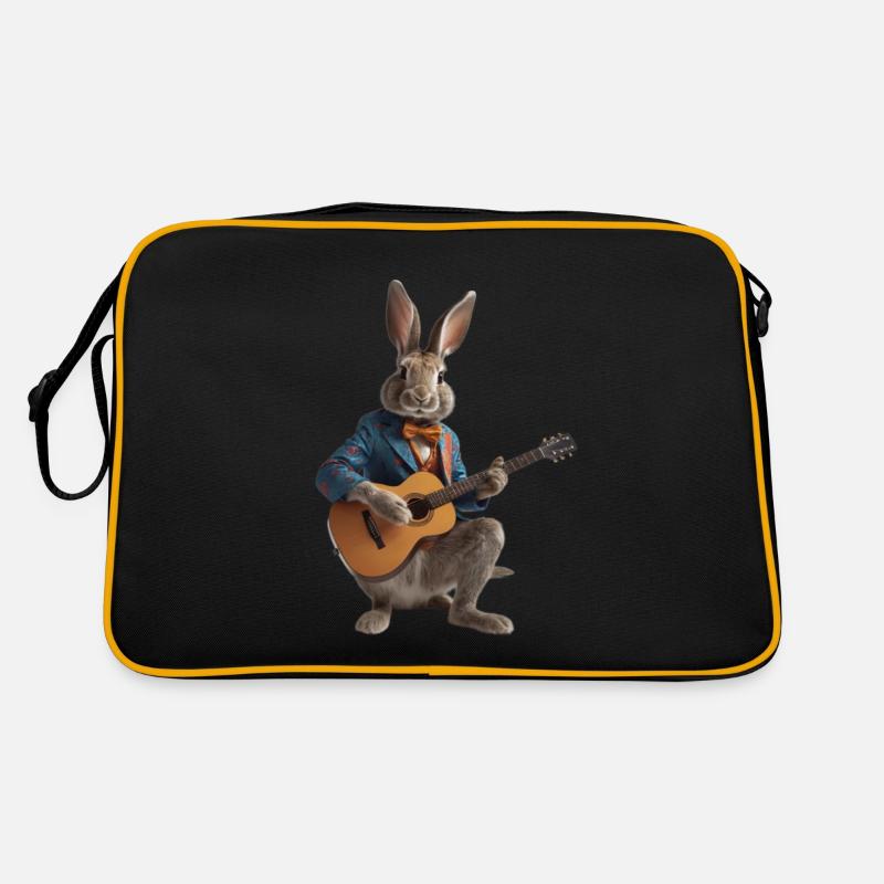 rabbit hare guitar - Retro Bag - black/gold