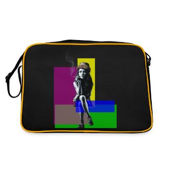 Urban Chic : fille inspirée de Banksy - Sac Retro - noir/or - Dos