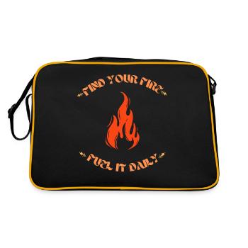 Thé de motivation « Trouvez votre feu, alimentez-le quotidiennement » - Sac Retro - noir/or - Dos