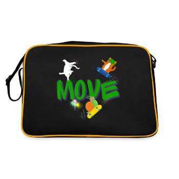 Move - Retro Tasche - Schwarz/Gold - Hinten