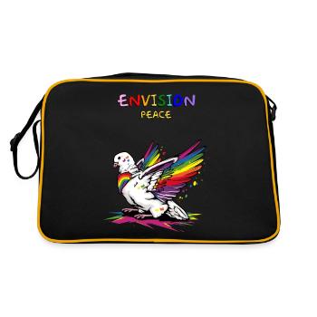 Vibrant Pride Dove: A Symbol of Peace and LGBTQ+ - Retro Bag - black/gold - Back