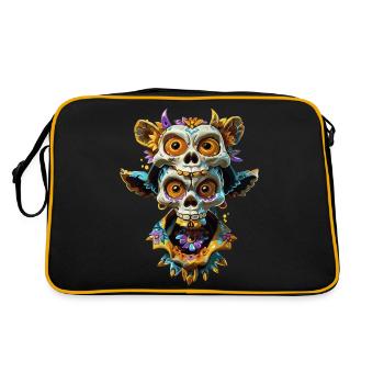 Totem skull animal - Sac Retro - noir/or - Dos