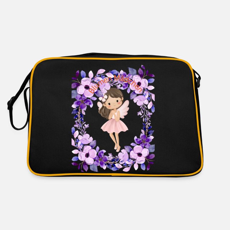 Blumen Mädchen Retro Tasche