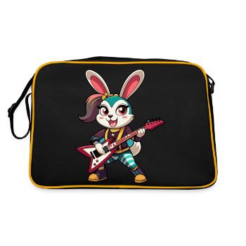 Mignon petit lapin femelle - Sac Retro - noir/or - Dos