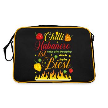 Chilli Habanero est comme un dragon mais pas une bête - Sac Retro - noir/or - Dos