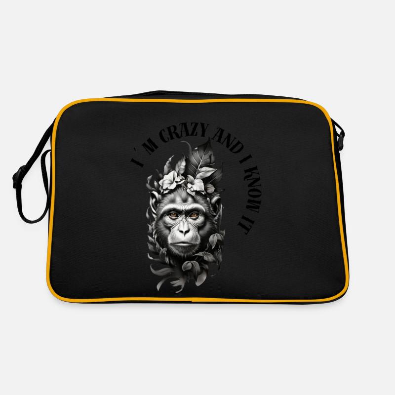 Monkey - I m Crazy and I Know i Retro Bag