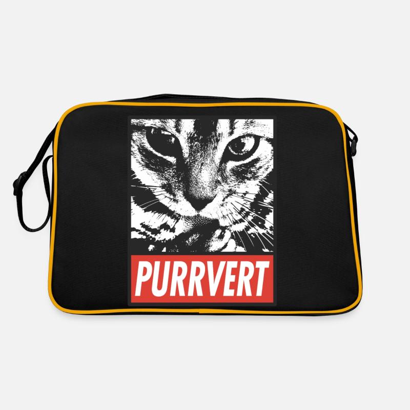 Purrvert – einzigartige Katzengrafik Retro Tasche