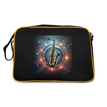 Electro-Sax - Retro Tasche - Schwarz/Gold - Hinten