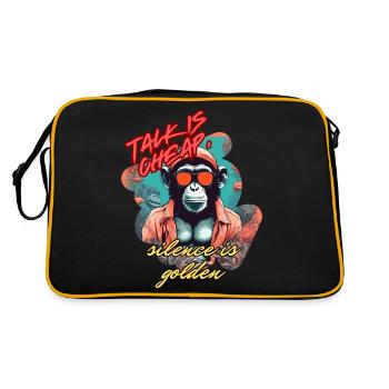 Talk is cheap, silence is golden - Retro Bag - black/gold - Back