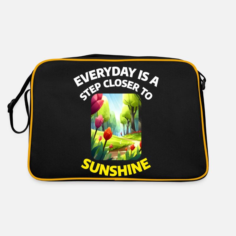 Everyday is a step closer to Sunshine - Retro Bag - black/gold