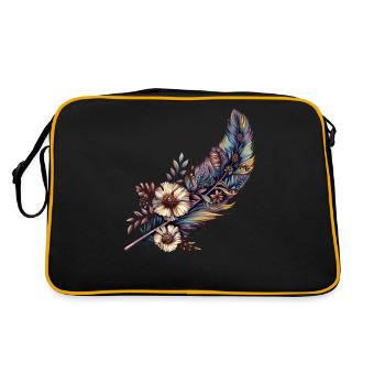 Feather with great decoration - Retro Bag - black/gold - Back
